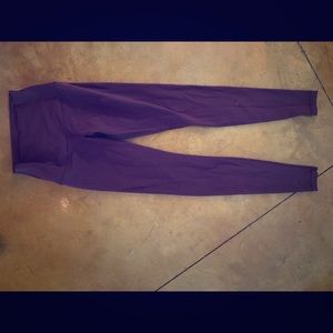 Purple lululemon wunder under high rise pants